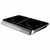 ARDES Fornello Elettrico con 2 Piastre a Induzione Potenza Differenziata da 2000 e 1500 Watt Display Digitale Temperatura Fino a 240 Gradi Piastra Elettrica Modello AR1F602 Colore Nero