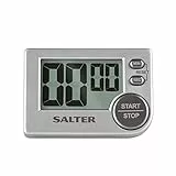 Salter 397 SVXR Timer Cucina Professionale, Timer Programmabile digitale, magnetico o autoportante, Conto alla rovescia su e giù, forte segnale acustico, Pulsante di avvio/arresto grande, Grigio