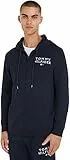 Tommy Hilfiger Felpa con Cappuccio e Zip Uomo Cerniera, Blu (Desert Sky), M