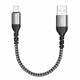 NINGKPOW Cavo iPhone Corto 50CM [Certificato MFi] Cavo Caricatore iPhone Carica Rapida Nylon Cavo lightning per iPhone 14/13/12/11 Pro Max/XS/XS Max/X/XR/8/8 Plus/7/7Plus/6s/6s Plus/6/5s/SE 2020