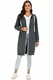 YOSICIL Felpa con Cappuccio Donna Zip Felpa con Cappuccio Donna Felpa con Zip Cappuccio Lungo Caldo Giacca Top Capispalla estesa Calda Invernale Essenziale Nero,S-5XL