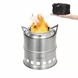 Lixada Stufa portatile campeggio alcool legno Stufa in acciaio inox Cucina Grill per escursionismo, picnic, campeggio