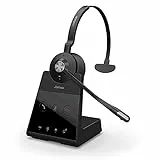 Jabra Engage 65 On-Ear DECT Cuffie Mono - Cuffie Wireless Certificate Skype For Business con Cancellazione Avanzata del Rumore per Telefoni Fissi e Softphone - Nero - Versione UE