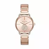 Michael Kors Orologio Portia Ladies, movimento cronografo, cassa in acciaio inossidabile oro rosa 36 mm con bracciale in acciaio inossidabile, MK3640