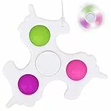 mciskin Unicorno Set di Giocattoli sensoriali semplici Fossette,Fingers Bubble con Spin Toy,Giocattolo sensoriale da spremere Giochi creativi Giocattolo Antistress Giocattolo per Bambini, Adulti
