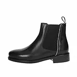 Frau 98Q7109 Beatles Donna, Tacco Basso, Vitello Nero, Fondo Gomma, Made in Italy (Numeric_39)