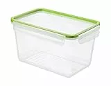 Rotho Clic & Lock Lattina di Cibo Fresco con Coperchio e Guarnizione, Plastica (PP) senza BPA, Trasparente/Verde, 3 L, 23.9 x 16.0 x 13.6 cm