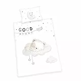 Herding Set di Biancheria da Letto Reversibile per Bambini, Orsetto Addormentato, Copripiumino 100 x 135 cm, Federa 40 x 60 cm, Cotone/Renforcé