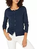 Amazon Essentials Cardigan Girocollo Leggero (Taglie Forti Disponibili) Donna, Blu Marino, S