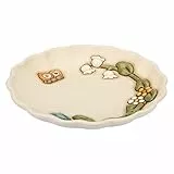 THUN - Centrotavola Decorato con Fiori e Farfalla - Accessori e Decorazioni Casa - Linea Country - Ceramica - Ø 30,4 cm