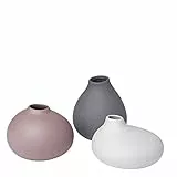 Blomus Vasen-65973 - Set di 3 vasi, Pewter, Micro Chip, Bark, taglia unica