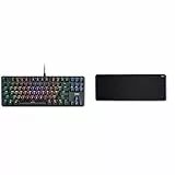 DR1TECH Raven Tastiera Meccanica TKL da Gaming RGB per PC 87 Tasti Anti Ghosting & Anka Tappetino Mouse da Gaming per Scrivania - Design Unico con Massima Scorrevolezza