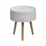 Rebecca Mobili Tavolino Da Salotto, Comodino Piccolo, 1 Cassetto, Bianco Marrone, Mdf, Moderno, Per Camera Soggiorno - Misure HxLxP: 45,5 x 38 x 38 cm - Art. RE6714