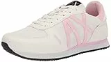 ARMANI EXCHANGE Retro Running Shoe, 70S Ispired, Scarpe da Ginnastica Donna, Bianco/Viola (Op.White/Lilac), 39 EU
