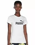 PUMHB|#Puma Ess Logo Tee Maglietta, Donna, Puma White, XS