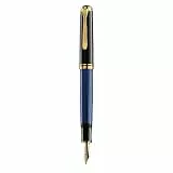 Pelikan 988170 - Penna Stilografica Linea M600 Classic, Blu Souveraen/Nero, Dettagli Oro 24K, Pennino Bicolore in Acciaio Inossidabile, Dimensione M