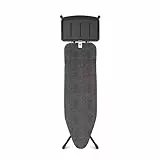 Brabantia - Asse da Stiro B - Per Caldaia a Vapore - Con supporto per caldaia a vapore in metallo extra large - Regolabile in altezza - Telaio robusto a quattro gambe - Denim Black - 124x38 cm