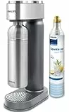Philips GoZero Gasatore d’acqua frizzante ADD4905SV/10, bottiglia d'acqua da 1 L in acciaio inossidabile lavabile in lavastoviglie, bombola di CO2 per 60 L, Grigio