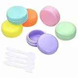 6 Pezzi 10 ml Contenitori Cosmetici, Contenitori Piccoli Plastica con Tappo, Mini Contenitori da Viaggio, Dispenser Crema Viso con 4 Pezzi Spatole, per Crema, Lozione, Polvere, Cosmetici