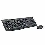 Logitech MK295 Kit Mouse e Tastiera Wireless, Layout Tedesco Qwertz, Grigio