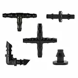 Kalolary Kit per Irrigazione a Goccia, Sprinkler Irrigation Hose Joint Sistema di Irrigazione a Goccia, Connettori del Tubo del Prato Inglese del Giardino (Adatto per Tubi da 1/4 di Pollice)