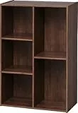 Iris Ohyama, Libreria, 5 scomparti, Libreria, Parete divisoria, Espositore, Soggiorno, Camera da letto, Ufficio, Scaffale di base CX-23C, Marrone