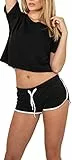 Urban Classics Ladies French Terry Hotpants Shorts, Multicolore (Blk/Wht 50), XS Donna