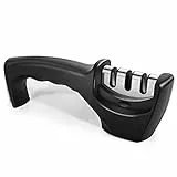 JANREAY Affilacoltelli, affilacoltelli, affilacoltelli manuale di qualità a 3 livelli per aiutare a lucidare, affilare e riparare coltelli da cucina, accessori per coltelli da cucina