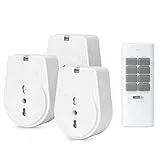 Presa Telecomando, TOUCHXEL 1000W Prese Telecomandate, Wireless Interruttore Spine con 12 Canali Remotio, Presa Radiocomandata Fino a 30m di Raggio Operativo, 3 Prese e 1 Telecomando