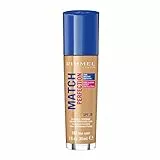 Rimmel London Match Perfection Foundation - Fondotinta Liquido Pelle Perfetta e Levigata No Effetto Maschera a Lunga Tenuta con SPF 20 - 103 True Ivory - 30 ml