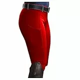 Find Donna 48 Equitazione Equitazione Donna Pantaloni Sportivi Pantaloni Esercizio Vita High Women 's Jeans Uomo Jeans - BootCut, Colore: rosso, M