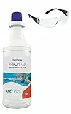 Bestway Ecocloro Flowclear 1Lt, Azione Sanificante su batteri, Non Chimico, Ecologico con occhialini Anti UV Utilia