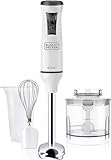 Black+Decker BXHBA600E Frullatore a Immersione, 600 W, Acciaio Inox, Bianco