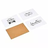 Amazon Basics Cartolina di ringraziamento con scritta “Thank you”, bianco e nero, 48 unità
