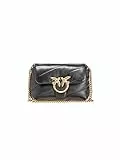 Pinko Love Baby Puff C Sheep Nappa, Borsa Donna, Z99Q Nero-Antique Gold, U