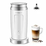 BURNNOVE 4 in 1 Montalatte Automatico 500w Montalatte Elettrico 240ml Inossidabile Montalatte per caffè Latte Macchiato Cappuccino Caldo e Freddo Rivestimento Antiaderente