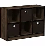 Furinno Libreria Basic 3 x 2 con Scomparti, Noce Canaletto / Marrone Scuro