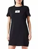 Calvin Klein Camicia da Notte Donna Maniche Corte, Nero (Black), M