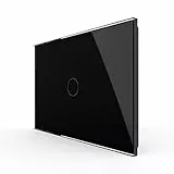 LIVOLO Interruttore della Luce con Indicatore LED Touch Switch con Pannello in Cristallo Toccare Interruttore a parete per Illuminazione Domestica,1 Gang 2 Way,C901S-12¡­