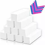 Buffer Unghie da 10 Pezzi, Mattoncino Unghie a Grana 120 con 10 Mini Lime Per Unghie, Buffer Per Unghie a 4 lati Per Naturali in Gel, Buffer Unghie Professionale e Lavabile Per Uso Domestico (Bianco)