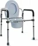 GOVITA SEDIA DA COMODO COMODA WC IN ALLUMINIO 4 FUNZIONI IN 1 PIEGHEVOLE SGABELLO DOCCIA BAGNO PER AZIANI E DISABILI