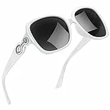kunchu Occhiali da Sole Rettangolari Vintage Donna Occhiali Quadrati All'aperto Sport Viaggi UV400 Protezione per Donna Uomo,Occhiali da Sole da Donna(Cornice bianca con scaglie grigie)