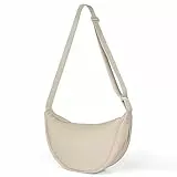 Aucuu Borsa a Tracolla in Nylon, Borsa a Tracolla da Donna in Tinta Unita, Borsa a mezzaluna per Donne, Borsa a Spalla con Tracolla Regolabile, Messenger Crossbody Bag per Shopping Viaggio