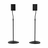 Sanus Supporto per altoparlante regolabile in altezza, si estende da 71,1 cm a 96,5 cm, contiene altoparlanti satellitari e piccoli da scaffale (ad esempio Bose, Harmon Kardon, Polk, JBL, KEF,