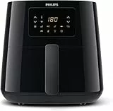 Philips Airfryer Essential XL Connected - 6.2 L, Smart wifi connected (NutriU App), Alexa compatibile, 7 preset, Digital display, Low Fat fryer, Black (HD9280/91)