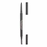 Makeup Revolution, Precise Brow Pencil, matita per sopracciglia a doppia estremità e pennello a rocchetto, punta fine, marrone medio, 9g