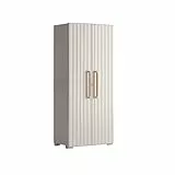 Keter Groove Armadio Portascope da Esterno, Porte Effetto Legno, Beige/Sabbia, 80x45x180 H cm