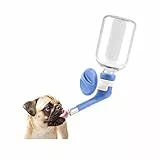 Andiker Dispenser di acqua per cani senza gocciolamento, erogatore di acqua, bollitore per animali domestici, può essere sollevato e abbassato per acqua potabile, gabbia per cani (blu)