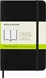 Moleskine Classic Notebook, Taccuino con Pagine Bianche, Copertina Morbida e Chiusura ad Elastico, Formato Pocket 9 x 14 cm, Colore Nero, 192 Pagine