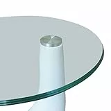 Wakects Tavolino da caffè in Vetro, Tavolini da Salotto Rotondi Tavolini da caffè Tavolini di Piccole Disegno Elegante e Moderno e Funzionale del Soggiorno